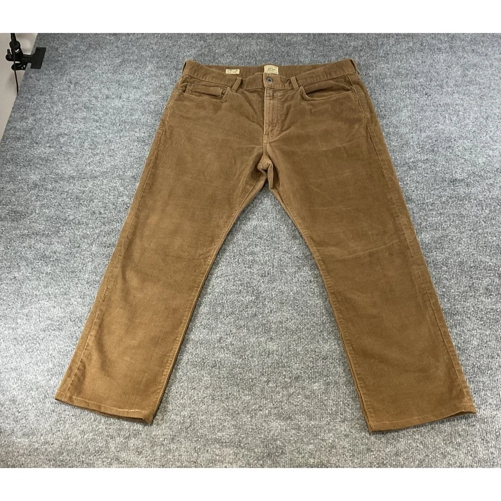 J Crew 770 Corduroy Pants Mens 35x32 Brown Slim Fit Cotton Corduroy Casual Chino